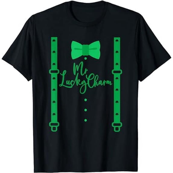 Mr Lucky Charm Suspenders St Patricks Day Boys Kids Toddlers T-Shirt