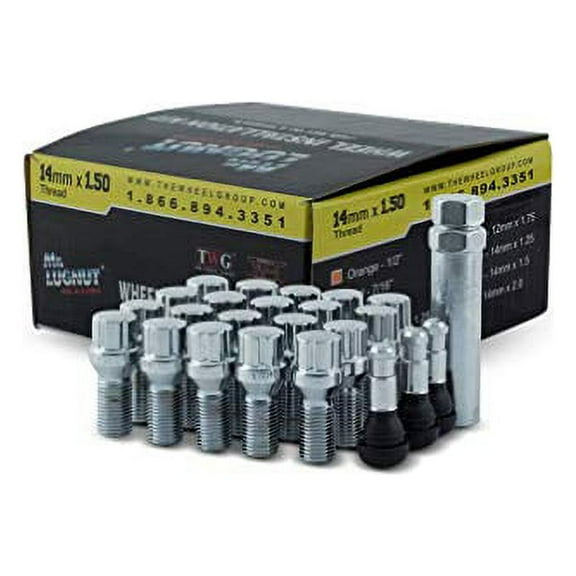 Mr. Lugnut: 6 Lug - 24 LUGS, 1 Key, 4 Chrome TR413, 14x1.50 Thread, Spline