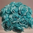 thumbnail image 1 of Mr. MJs  18 Aqua Roses Artificial Flowers, 1 of 1