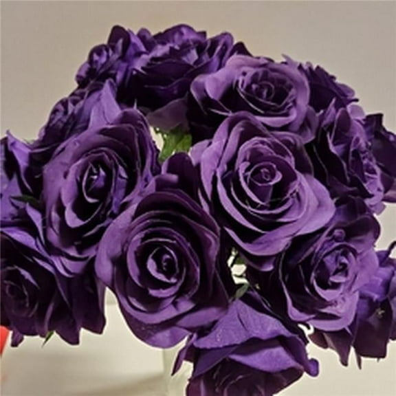 Mr. MJs CM-TC006EP 18 Eggplant Colored Roses Artificial Flowers
