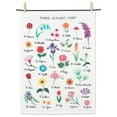 thumbnail image 1 of Mr. MJs AB-56-KT-LK-10 20 x 28 in. Flowers Alphabet Tea Towel, White & Multi Color - Cotton, 1 of 1