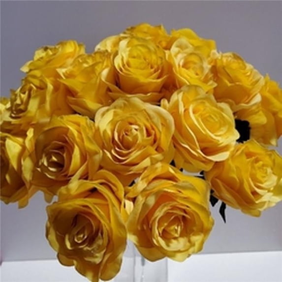Mr. MJs CM-TC006YE 18 Yellow Roses Artificial Flowers