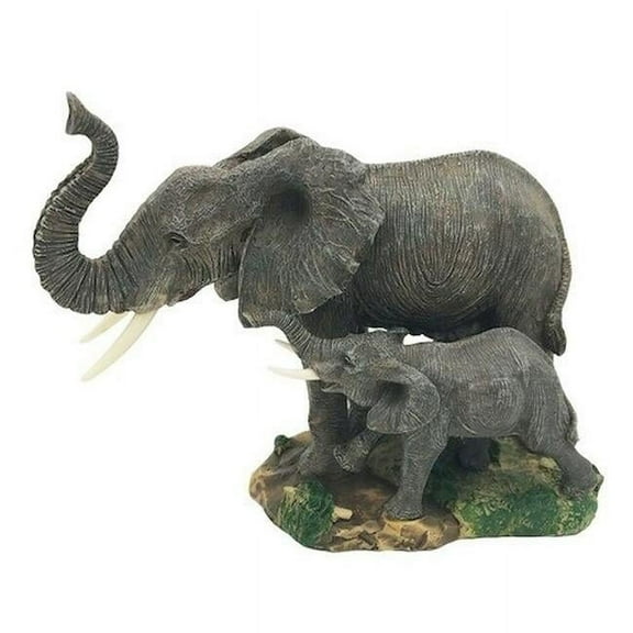 Mr. MJs HO-JY58605-3-2 Elephant Mama & Calf Figurine