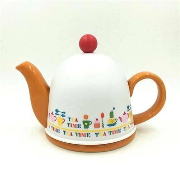Mr. MJs HO-SFYT027L-ORANGE Colourful Tea Time Cover & Orange Teapot with Infuser