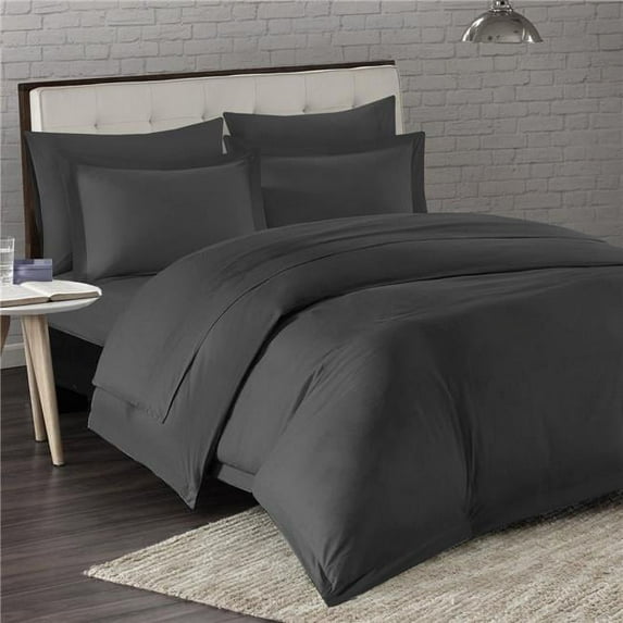 Mr. MJs SQ-DE-BUTIQ-Q-GRY Millano Spa 1200TC Duvet Cover Set, Grey - Queen Size