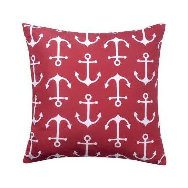 Mr. MJs SQ-PI-OD-BUAN-1818 18 x 18 in. Anchor Outdoor Pillow - Burgundy