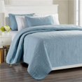 thumbnail image 1 of Mr. MJs SQ-VE-CHBBL-Q03-HGR 3 Piece Millano Chambrey Quilt Set, Blue - Queen Size, 1 of 1