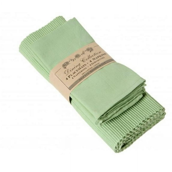 Mr. MJs Trading 4 Placemats Plus 4 Napkins Set, Lime Green