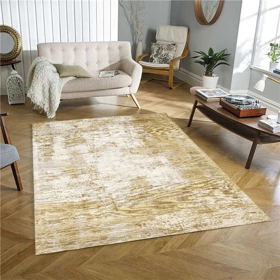 Mr. MJs Trading  5 x 8 ft. Allure Hand Loomed Viscose Gold Rectangle Area Rug - Gold - 5' x 8'