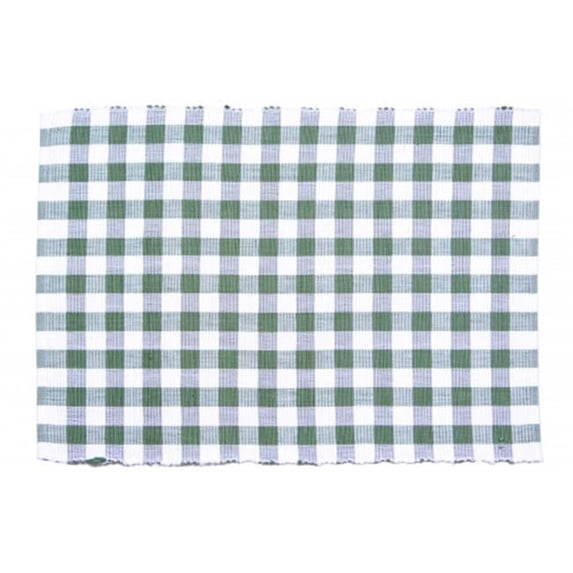 Mr. MJs Trading AG-01293S-4 19 in. Ribbed Placemats, Toro Green Check - Set of 4