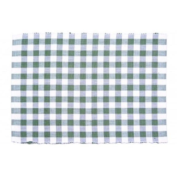Mr. MJs Trading AG-01293S-4 19 in. Ribbed Placemats, Toro Green Check - Set of 4