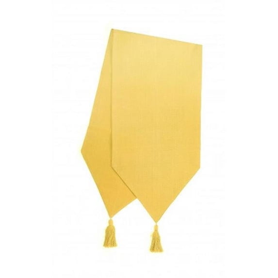 Mr. MJs Trading AG-11312-13x72 13 x 72 in. Ribbed Table Runner with Tassels, Golden Yellow