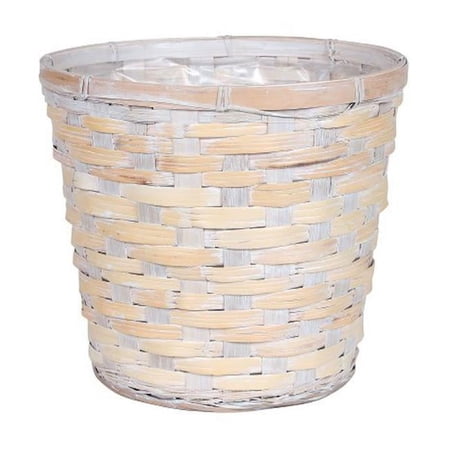 Mr. MJs Trading AI-3530WWR White Washed Rattan Bucket