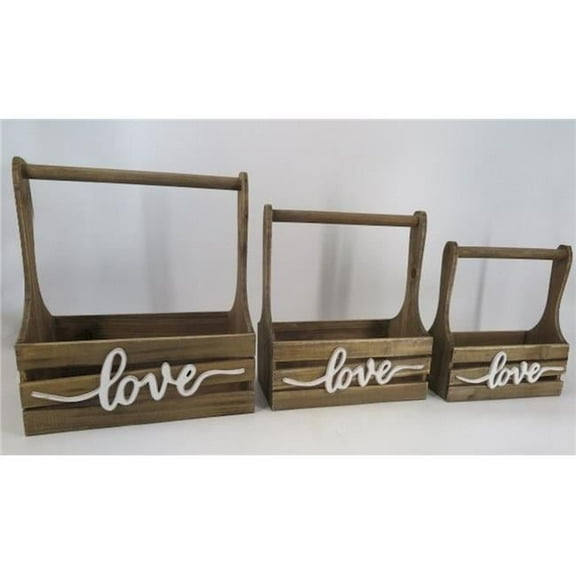 Mr. MJs Trading AI-4155-704 Tool Box Shape with Love Crates, Set of 3
