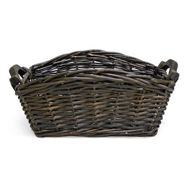 Dark Brown Rectangular Wicker Storage Basket