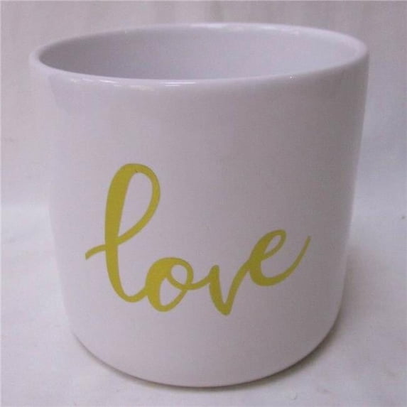 Mr. MJs Trading AI-CE00-437 White with Gold Love Planter