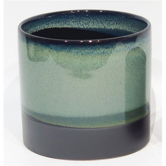 Mr. MJs Trading AI-CE10-176 Green & Black Glazed Ceramic Planter