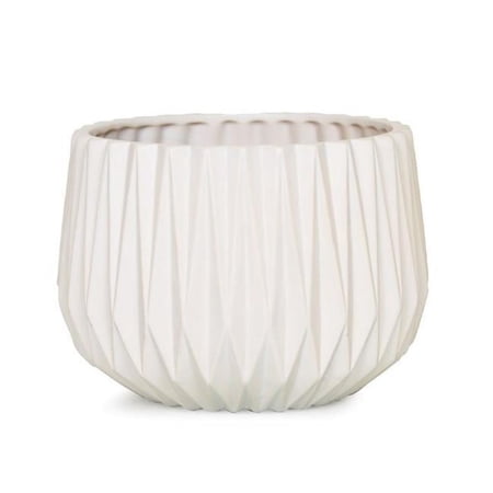 Mr. MJs Trading AI-CE10AMWH Adelaide White Patterned Planter
