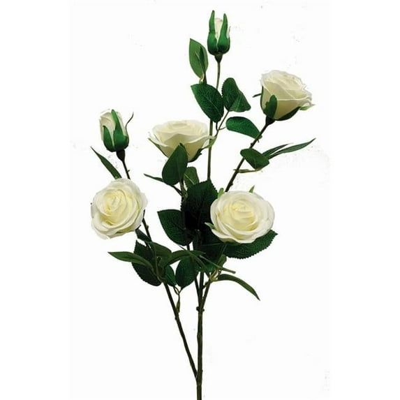 Mr. MJs Trading AI-FL4002CRW White Roses Garden Spray Artificial Flowers