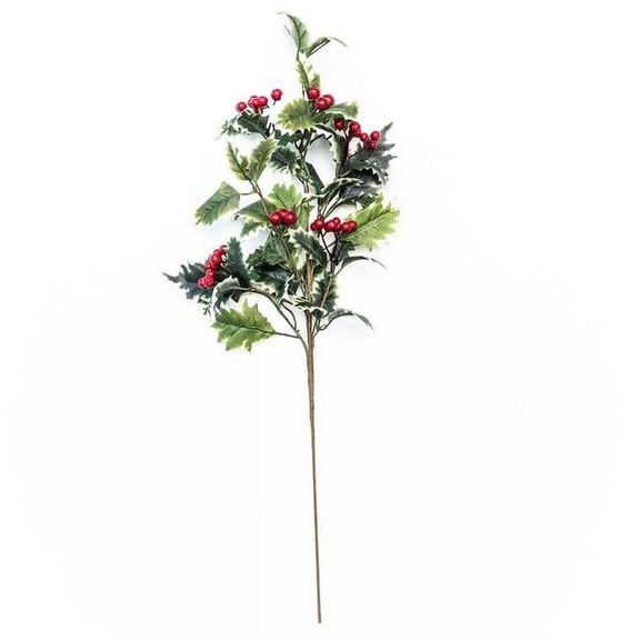 Mr. MJs Trading AI-FL7004 Frosted Mistletoe Berry Spray Faux Plants & Trees
