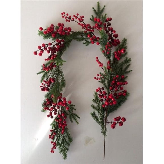 Mr. MJs Trading AI-FL7148 Red Berries & Boughs Garland