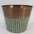 thumbnail image 1 of Mr. MJs Trading AI-GA3510-983 Bucket Shape Bronze & Green Ribbed Planter, 1 of 1