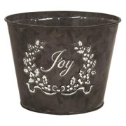 Mr. MJs Trading AI-GA3510JYW Black with White Joy & Holly Leaves Planter