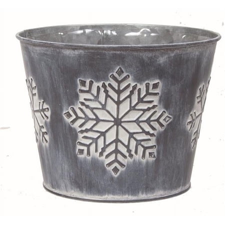 Mr. MJs Trading AI-GA3510SFW White Washed Snowflake Bucket Planter