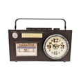 thumbnail image 1 of Mr. MJs Trading BM-TC3006 Cassette Tape Player & Radio Look Table Clock, Brown, 1 of 1