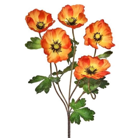 Mr. MJs Trading CM-RC825OR Orange Poppy Bush Artificial Flowers