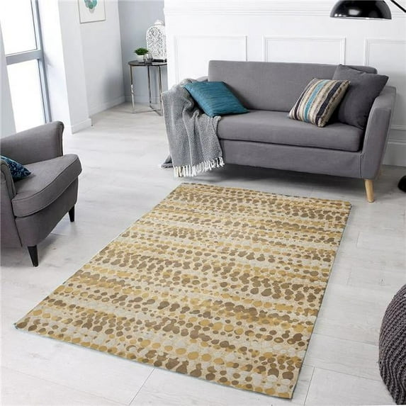 Mr. MJs Trading Charisma Muted Grey & Ivory Dots On Browns Rectangle Area Rug - 2 x 3 ft.