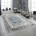 thumbnail image 1 of Mr. MJs Trading  Distressed Multi Color Patterned Washable Transitional Rectangle Area Rug - Blue - 27in. x 45in., 1 of 1