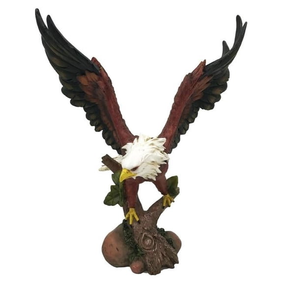 Mr. MJs Trading HO-H8-24A371A Eagle Landing on a Log Figurine