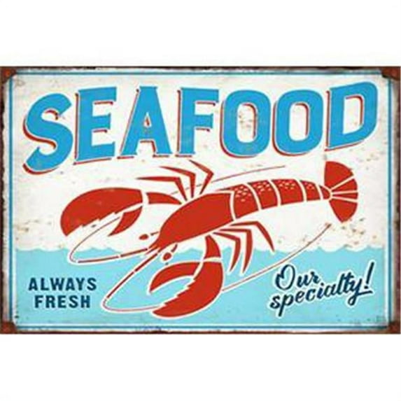 Mr. MJs Trading IV-S17-GT134 Seafood Vintage Metal Wall Decor