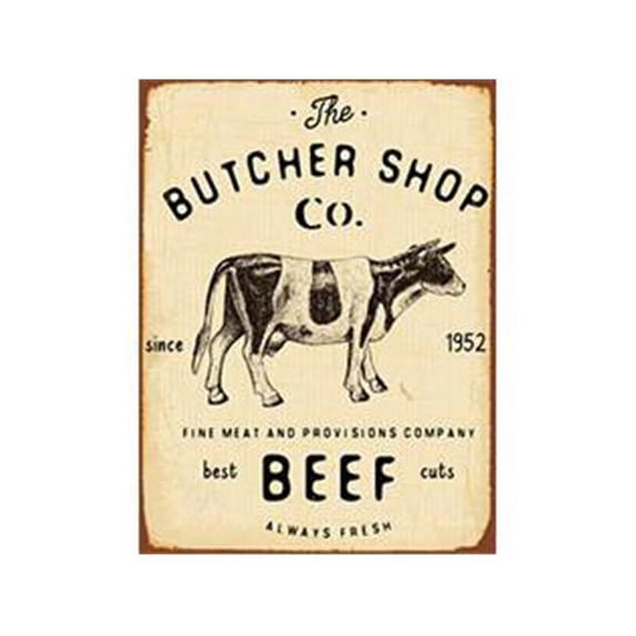 Mr. MJs Trading IV-S17-GT157 The Butcher Shop Vintage Metal Wall Decor