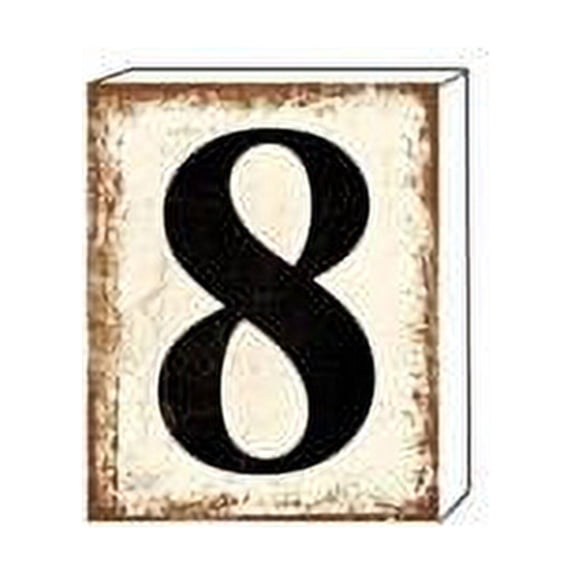 Mr. MJs Trading IV-S17-HZ088S 8 Wooden Number Block, White - Small