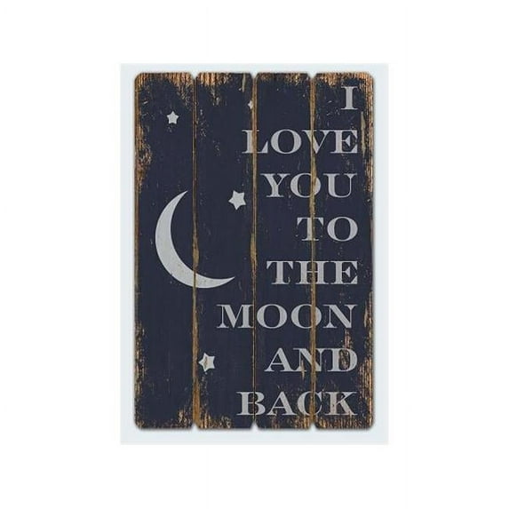 Mr. MJs Trading IV-W14-G92 Love U to the Moon & Back Wooden Sign Wall Decor