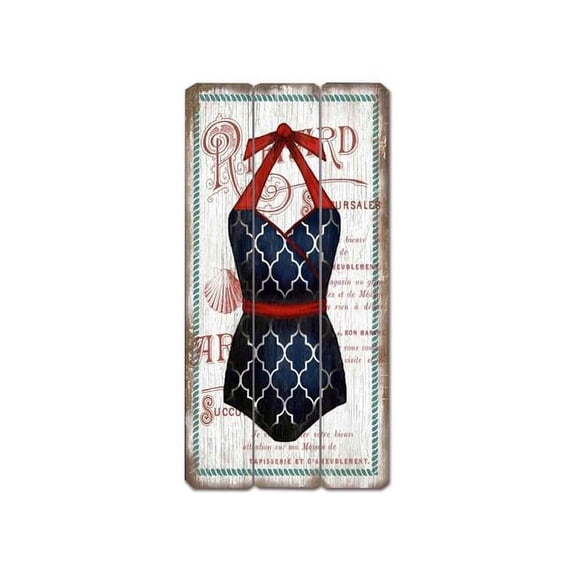 Mr. MJs Trading IV-W18-G500 Swimsuit Wooden Sign Wall Decor