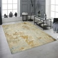 thumbnail image 1 of Mr. MJs Trading  Marbled Gold & Beige Abstract Washable Rectangle Area Rug - Gold & Beige - 27in. x 45in., 1 of 1