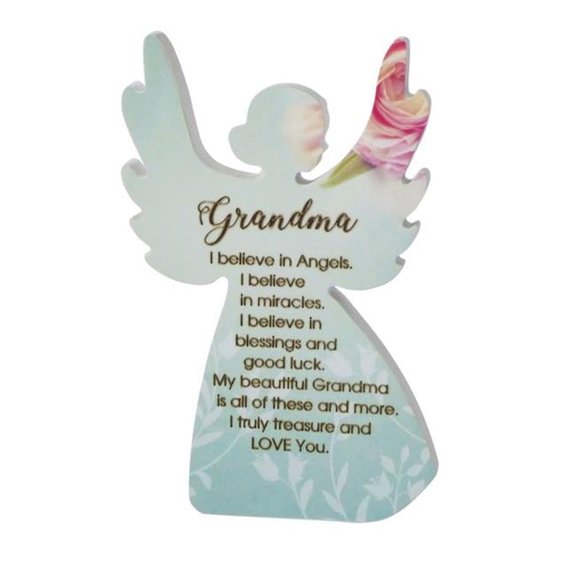 Mr. MJs Trading SC-FY210 Heavenly Rose Angel with Saying - Grandma Plaque