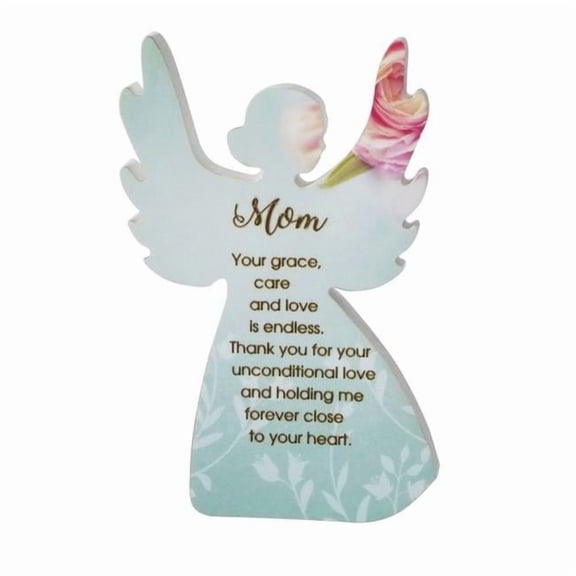 Mr. MJs Trading SC-FY211 Heavenly Rose Angel with Saying - Mom Plaque