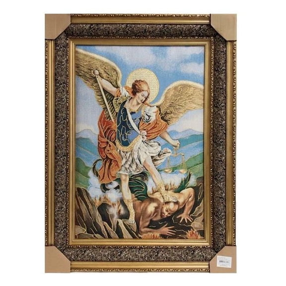 Mr. MJs Trading SC-YL394 Saint Michael Framed Tapestry