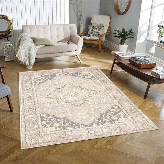Mr. MJs Trading VA-ARI-58-4434D-GREY 5 x 8 ft. Aria Textured Grey Rectangle Area Rug