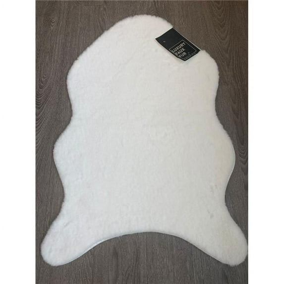 Mr. MJs Trading VA-FRF-26-204WHT 2 x 6 ft. White Rabbit Shaped Faux Fur Area Rug