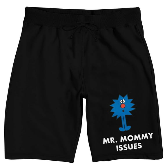 Mr. Men And Little Miss Meme Mr. Mommy Issues Men's Black Sleep Pajama Shorts-Medium