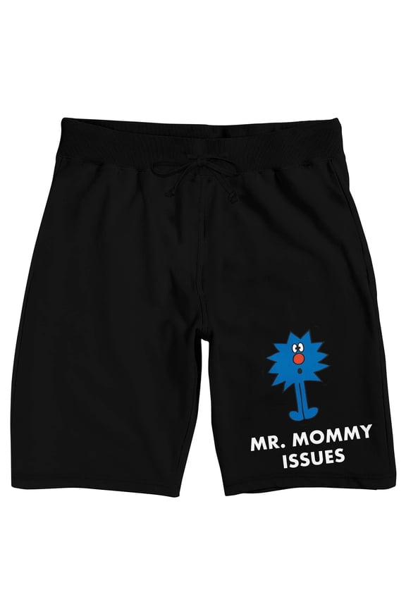 Mr. Men And Little Miss Meme Mr. Mommy Issues Men's Black Sleep Pajama Shorts-XXL