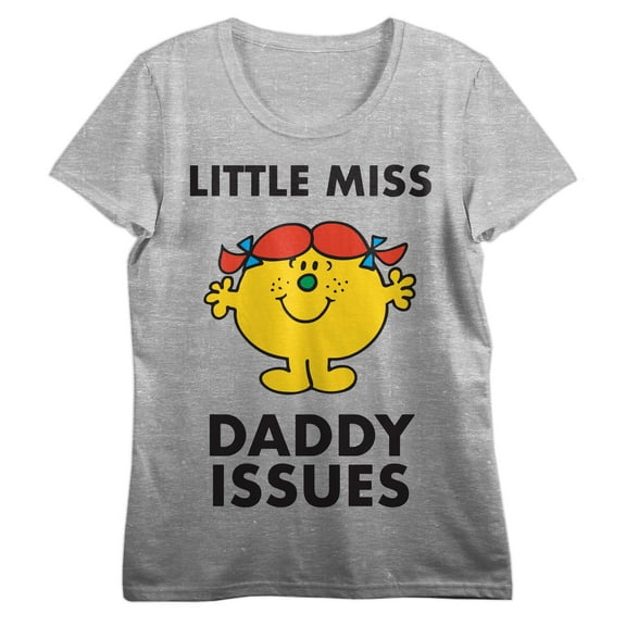 Mr Men & Little Miss Little Miss Daddy Issues Women's Heather Gray V-Neck Short Sleeve Tee-3XL