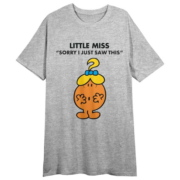 Mr Men & Little Miss Little Miss Just Saw This Women's Blue Short Sleeve Sleep Shirt-XL
