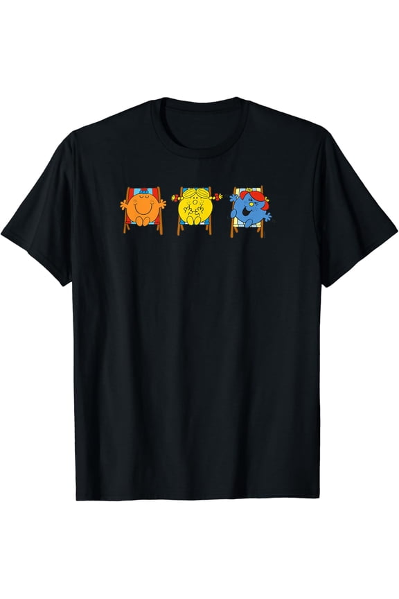 Mr. Men Little Miss Sunshine Summer Holiday Deckchairs T-Shirt Unisex S-5XL Hot Trending Shirt, Vintage Birthday Gift
