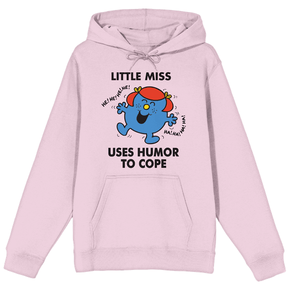 Mr Men and Little Miss Giggles Meme Little Miss Uses Humor To Cope Women's Pink Graphic Hoodie-Medium